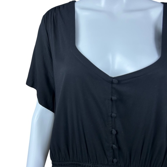 TORRID Black Maxi Dress Sz 3X Smocked Waist Pockets Stretch Whimsigoth Cottage - Picture 8 of 16